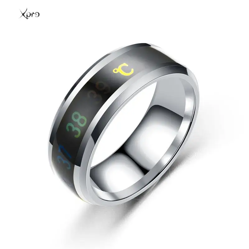 Smart Stainless Steel Multifunctional Ring For Couples Mood Changes Color From Waterproof Body Temperature Measuring Ring 1
