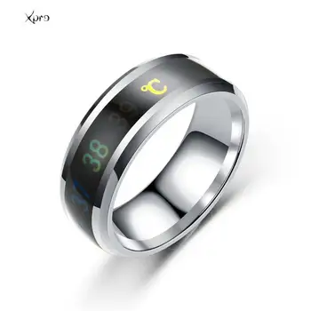 Anello multifunzionale intelligente in acciaio inossidabile per coppie L'umore cambia colore dall'anello di misurazione della temperatura corporea impermeabile