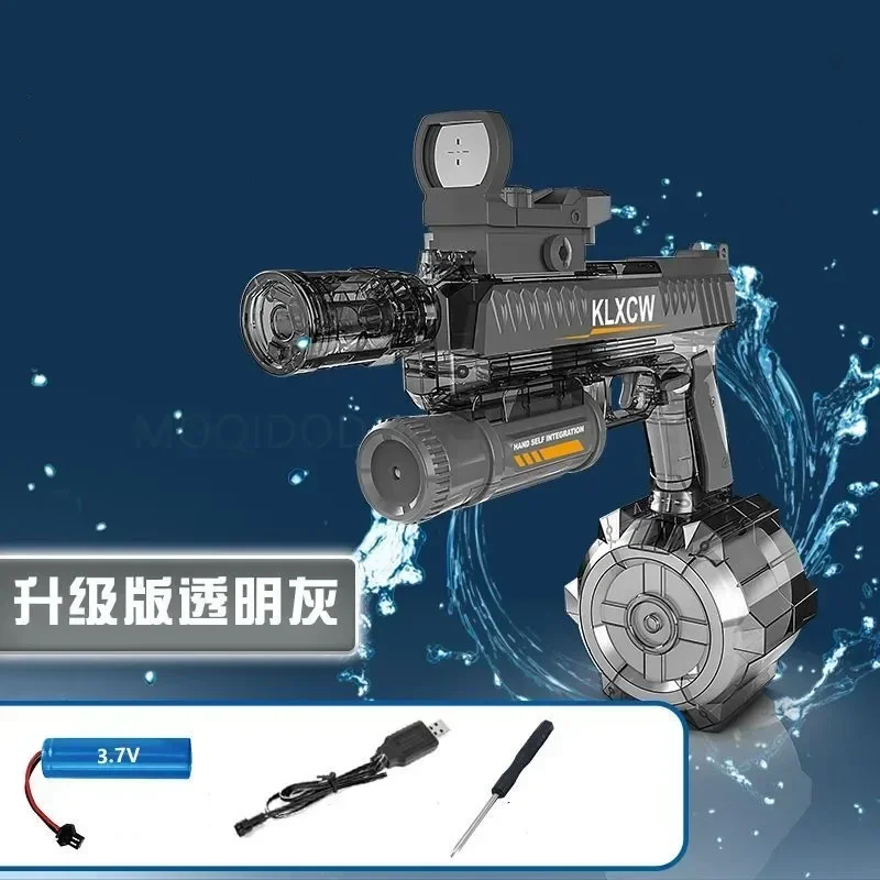 Automatic Burst Water Gun Toy With Double LED Electric Glock Shooting Water Pistol Beach Swimming Pool Toys for Boys Adult Gifts 4