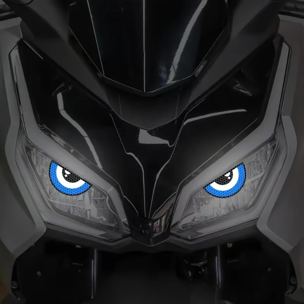 Reflective Demon Eye Motorcycle Headlight Stickers - Waterproof, Self-Adhesive Safety Accessories