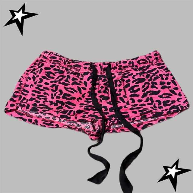 Y2K Shorts Harajuku Leopard Print Women Rock Gothic Retro Pants Hip Hop Streetwear Spice Girls Hot pants Punk Sexy Trousers