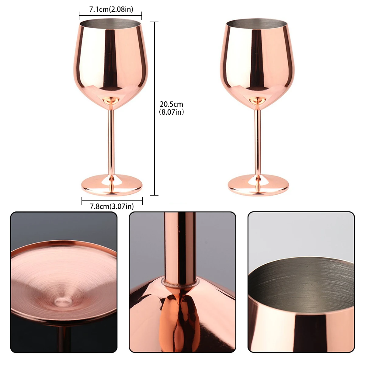 WOTOR Stainless Steel Wine Glasses Set of 4, 18oz Unbreakable & Portable  Stemmed Metal (Silver)