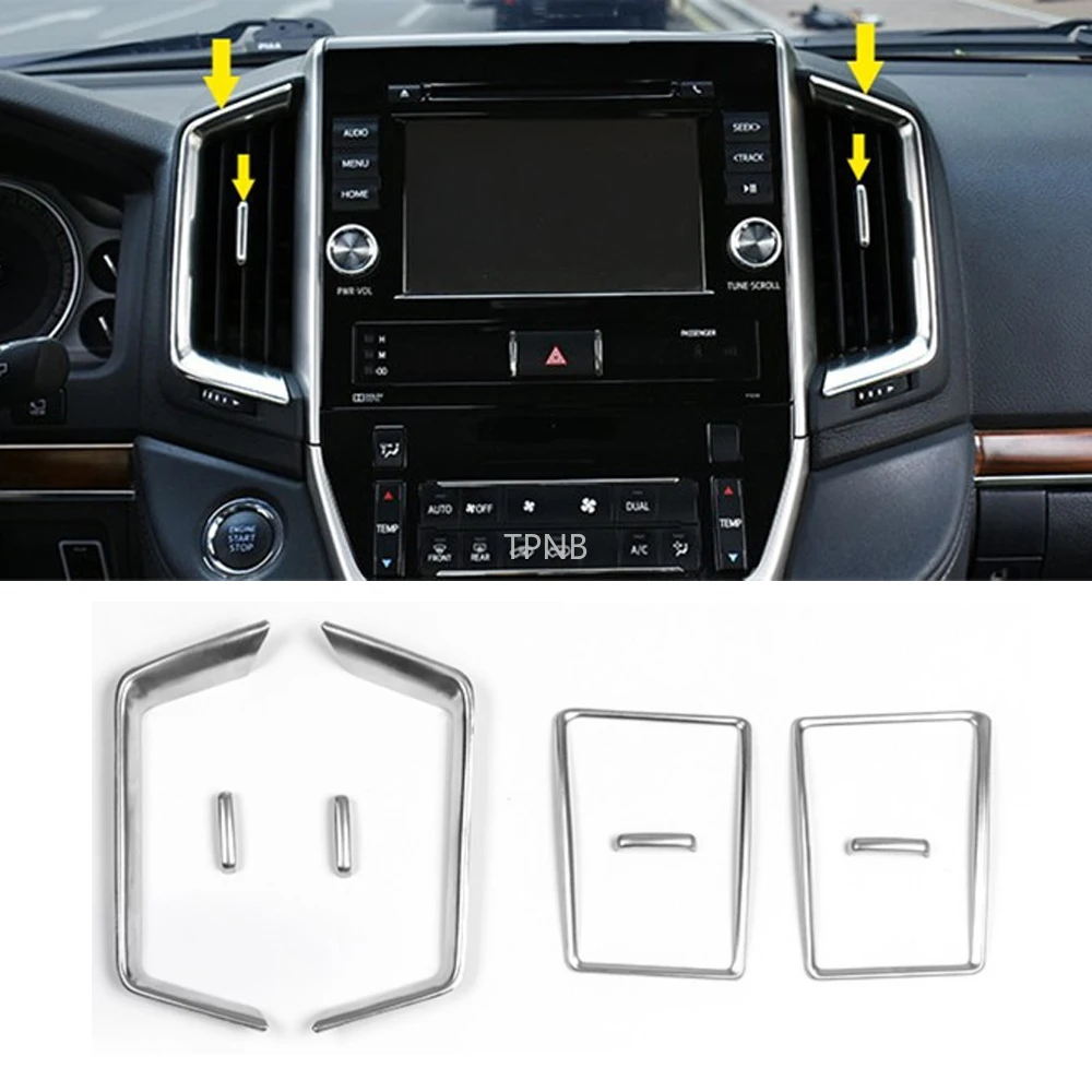 

For Toyota Land Cruiser 200 2016 2017 2018 2019 2020 2021 Stainless Steel Air Outlet Trim Cover accessories