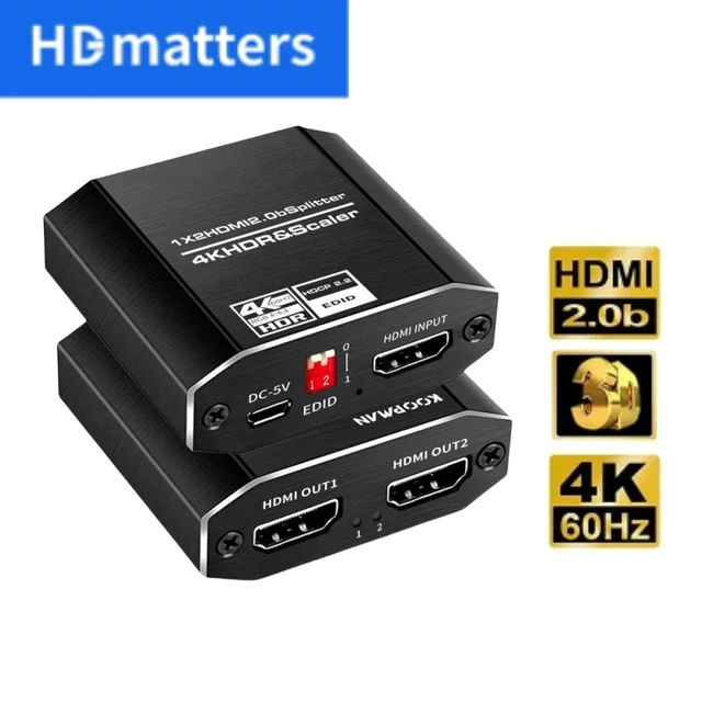 Splitter HDMI 2.0 4K 1x2 (1 entrée, 2 sorties) - Commutateur HDMI