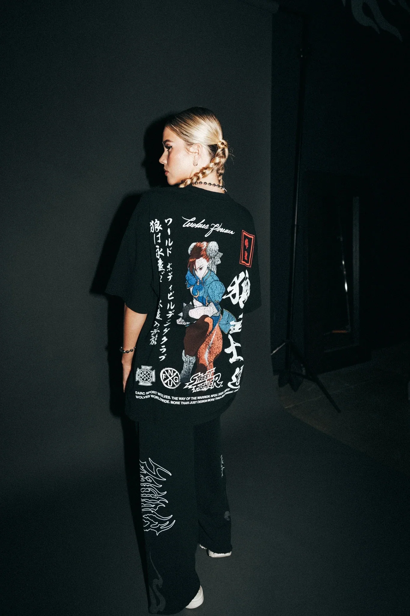 WOLVES CLUB STABILITY "PREMIUM" OVERSIZED TEE IN BLACK Summer Men's and Women's T-shirt Fashion Loose Printed Tops