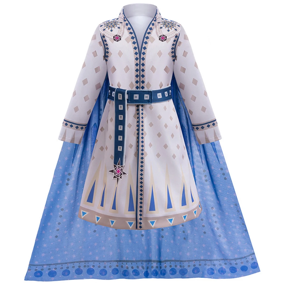 Princess Movie Wish Asha Cosplay Dress Kids Girl Fancy Costume Carnival Party Birthday Ball Gown Boy King Cloak Outfit Halloween