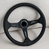 14-Inch Deep Dish Racing Leather Steering Wheel - Image 3