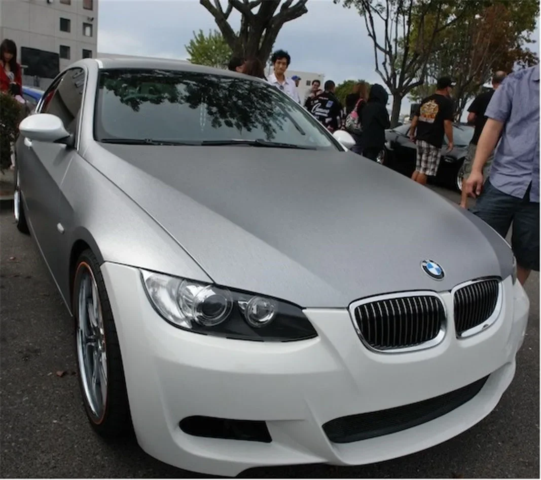 Brushed Aluminum Vinyl Wrap Film car sticker vinyl film sticker Matte Brushed Metallic Car Wrapping Foil Sticker for Car Motor Computer