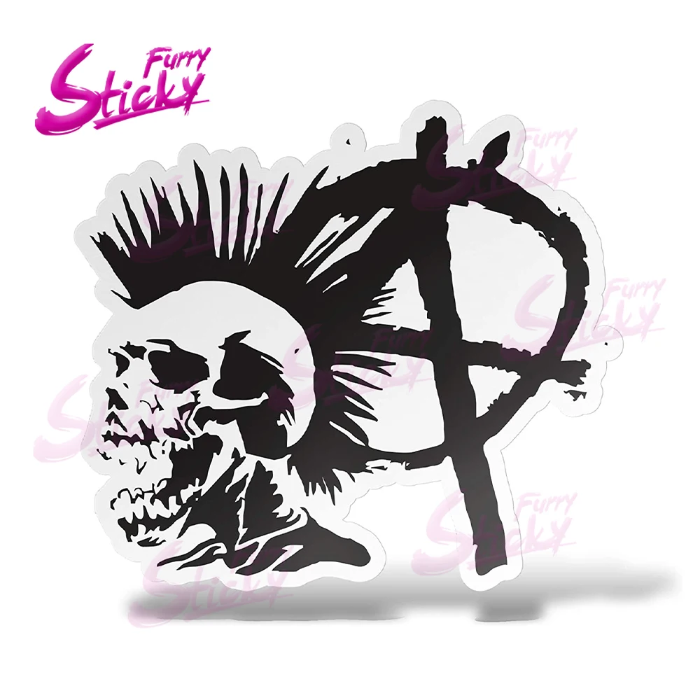 Adesivo Sagomato Punk Is Not Dead Teschio In PVC Per Auto, Moto, Casco, 35 Cm, Resistente Per Esterni - 4