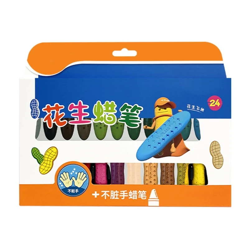 YPLUS Peanut crayons for Kids, 24 colors Washable Toddler