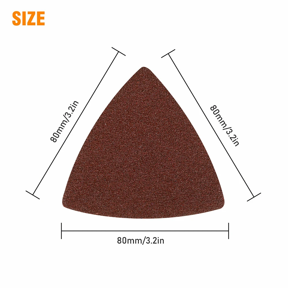 

30pcs Triangle Sandpaper Sanding Disc Hook & Loop Oscillating Multi Tool Sand Paper Sanding Pad Triangular 320