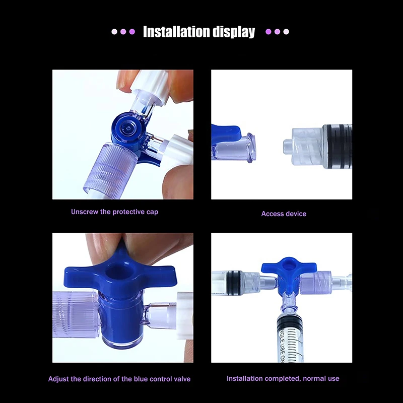 Two/Three-Way Suction Tube Syringe Flush Adapter Plug Valve For Clinical Hospital Luer Lock Adapter 2/3-Way Stopcock Flexiable
