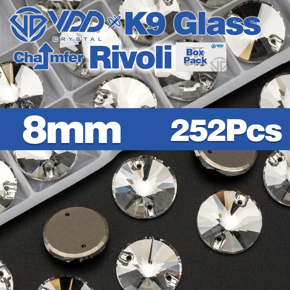 Vdd Großhandel hochwertige k9 Glas auf Strass Kristall Fase Box-verpackt Nähen klar Flatback Stein Kleidungs stück Dekoration nähen – Detail 22