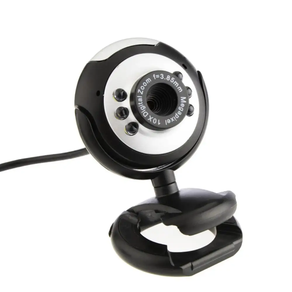 USB 웹캠 고선명도 웹 카메라, PC 노트북용 내장 마이크, 12.0MP, 6 LED 야간 조명