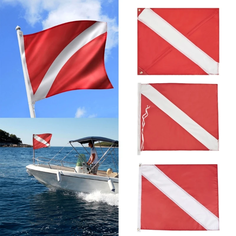 

Nylon Divers Down Flags Red/Whites International Dive Flags Divers Down Boats Flags for Snorkeling Diving Under-water Activities