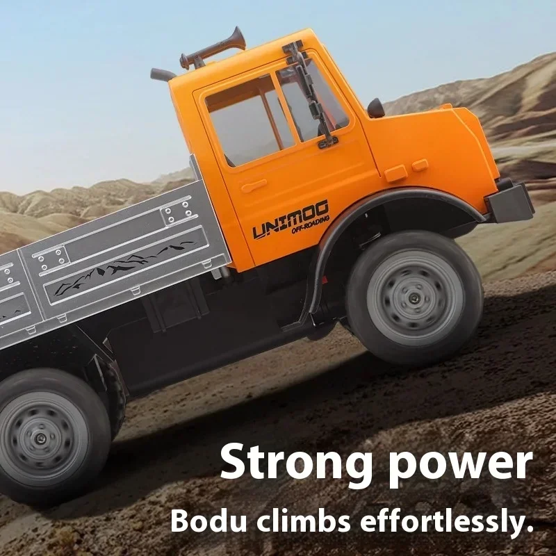 Unimog 오프로드 트럭, 하이/로우 기어 변속기 및 등반 능력, 리모컨 트럭, 1:16 체중계, 4wd