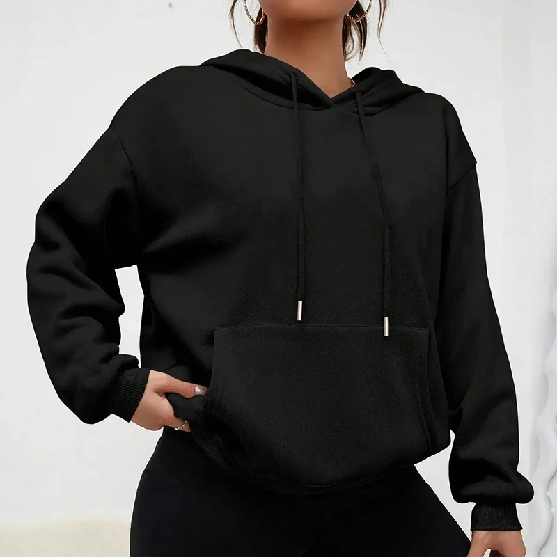Fall Winter Warm Fleece Lined Hoodies Men Women Athletic Casual Hooded Sweatshirt Unisex Solid Color Basic Pullover Tops winter sweatshirt