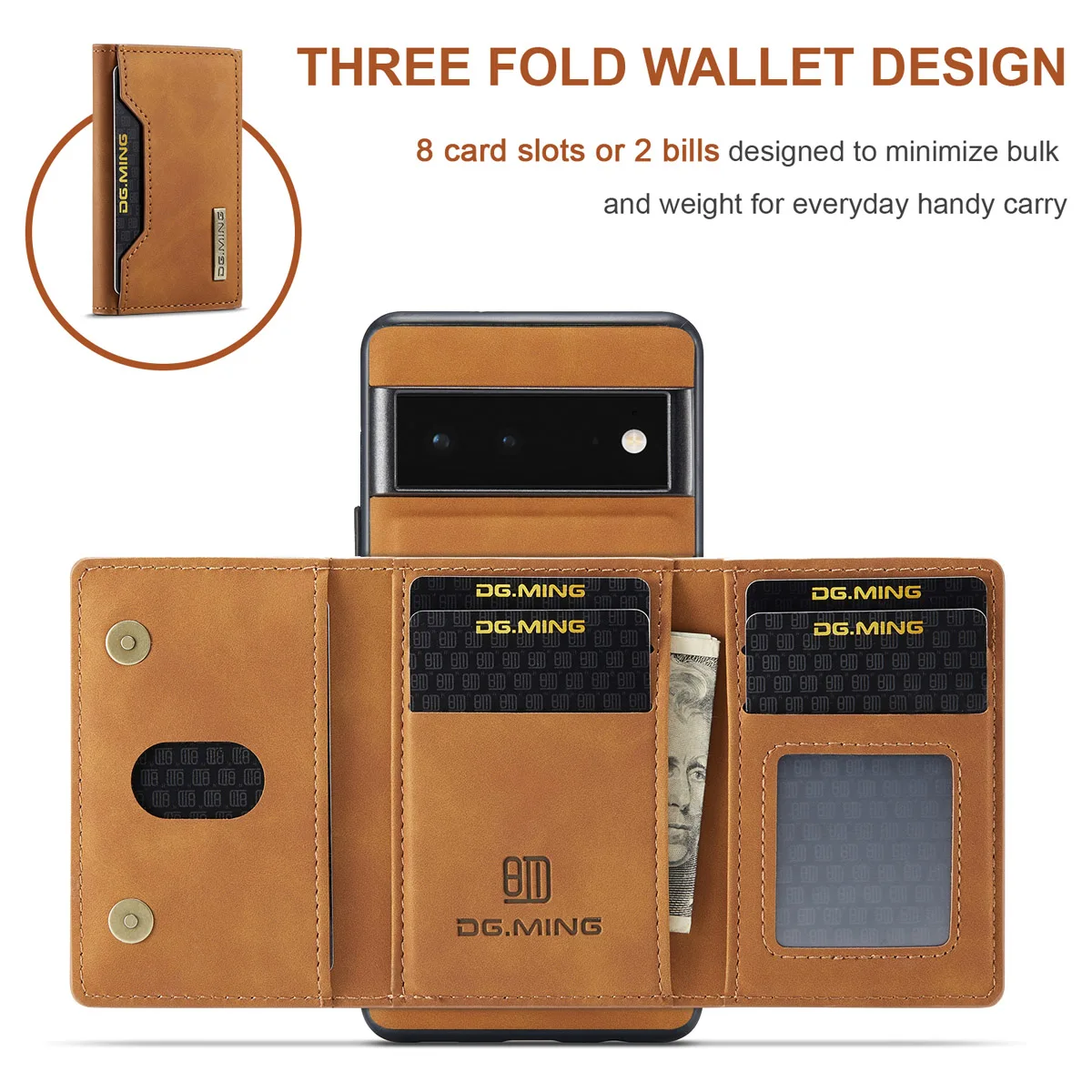 2 In 1 Detachable Card Pocket Magnetic Wallet Pixel Case