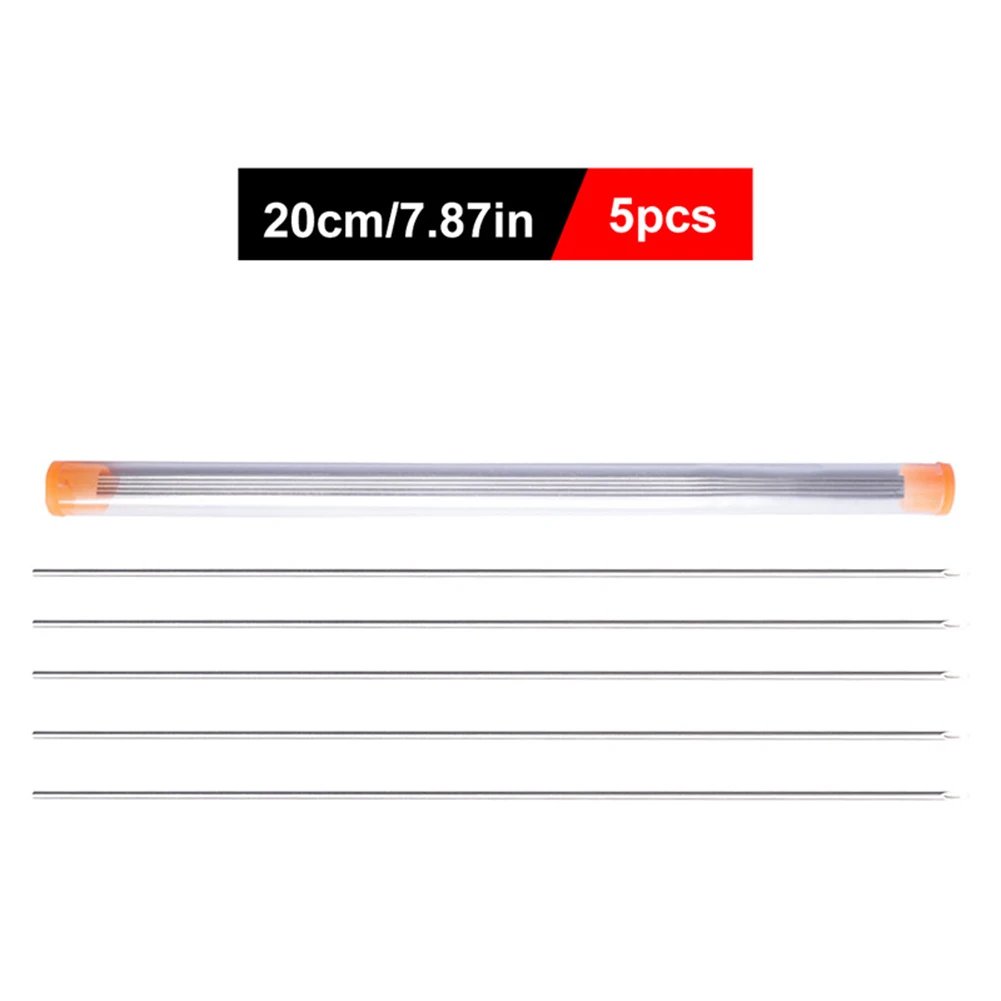 5PCS Quick Earthworm Hooking Needle Pins Hollow Gas Needle Fishing Tools Worm Baiting Needle Driller 20/25/30cm Hook Needles