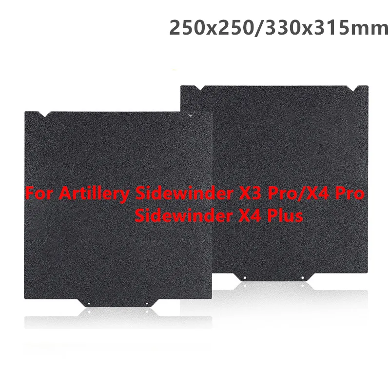 ENERGETIC Double Sided Textured PEI Build Plate 250x250/330x315mm for Sidewinder X3 Pro/X4 Pro,Sidewinder X4 Plus 3D Printer