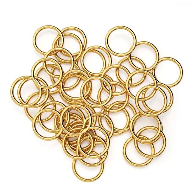 100pcs High Quality 3-12mm Gold Stainless Steel Split Jump Rings