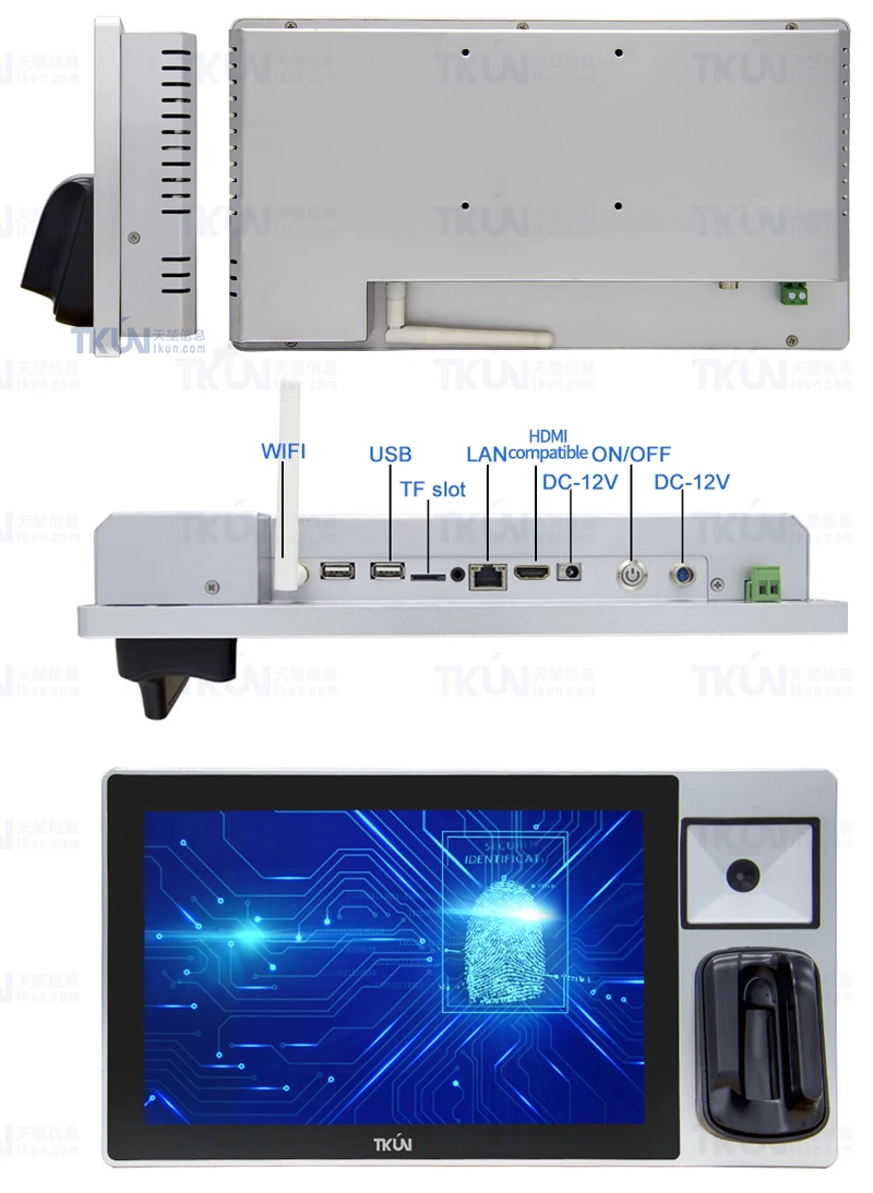 TKUN 10.1/11.6 Inch Finger Vein Fingerprint Recognition Android Tablet Computer - Wall-mounted All-in-one Installation Description Image.This Product Can Be Found With The Tag Names Barebone Mini PC, Computer Office, Finger vein fingerprint recognition