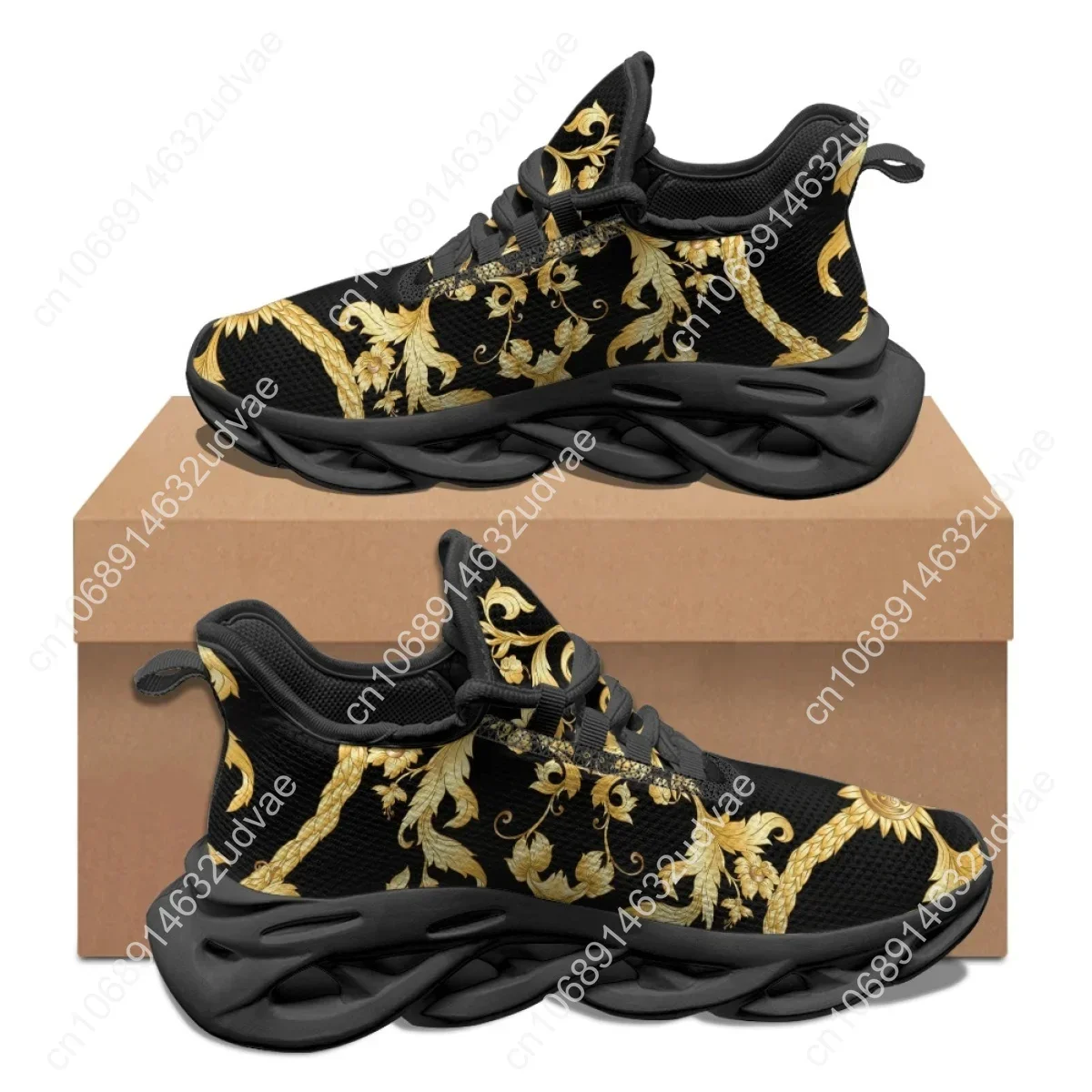 Gold Baroque Shoes For Women Fashion Style Men Claasic Flats Brand Design Portable Platform Custom Zapatos Para Mujeres 2023 New