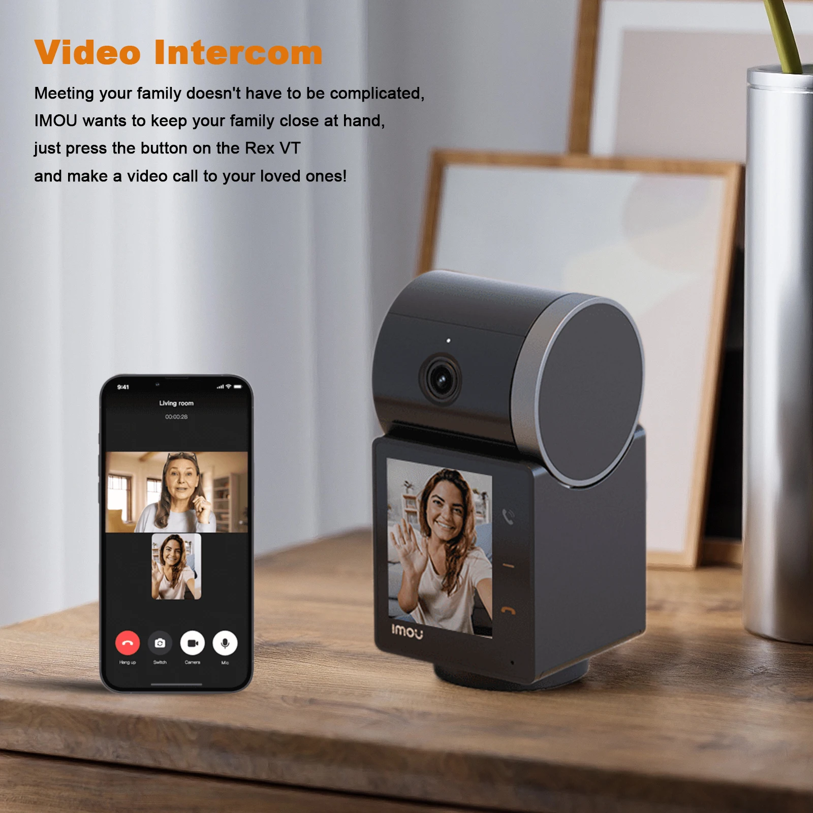 IMOU PT Camera Rex VT 5MP 3K Two-way Video Talks 2.4inch WIFI Security Screen Video Human Pet detection Indoor 360&deg; Camera