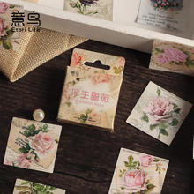 46 Pcs Vintage Retro Rose Flower Planner Stickers Decal Decorative Scrapbooking Embellishment Supplies tanie i dobre opinie Gimue CN (pochodzenie) 04096 6 lat 3 lata 8 lat 44*64mm Papier