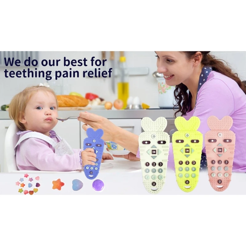 HUYU 어금니 씹는 장난감 실리콘 진정 Teether 조기 교육 감각 장난감