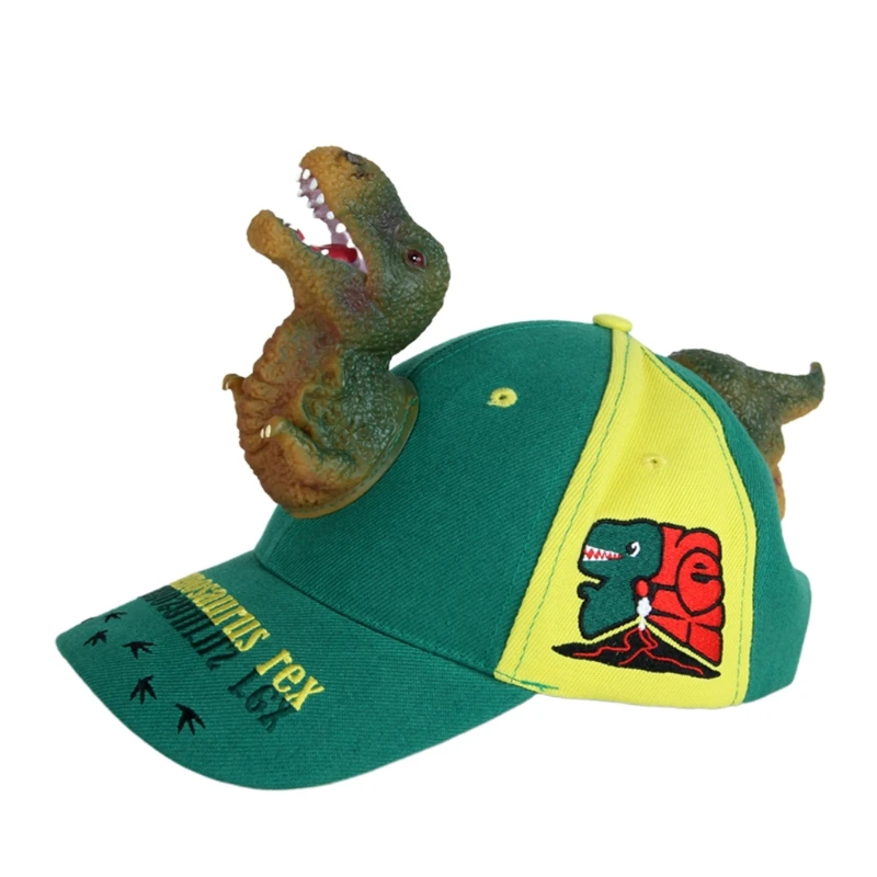 

MXMB Adult Kids 3D Cartoon Fierce Dinosaur Baseball Funny Wide Brim for Snapback
