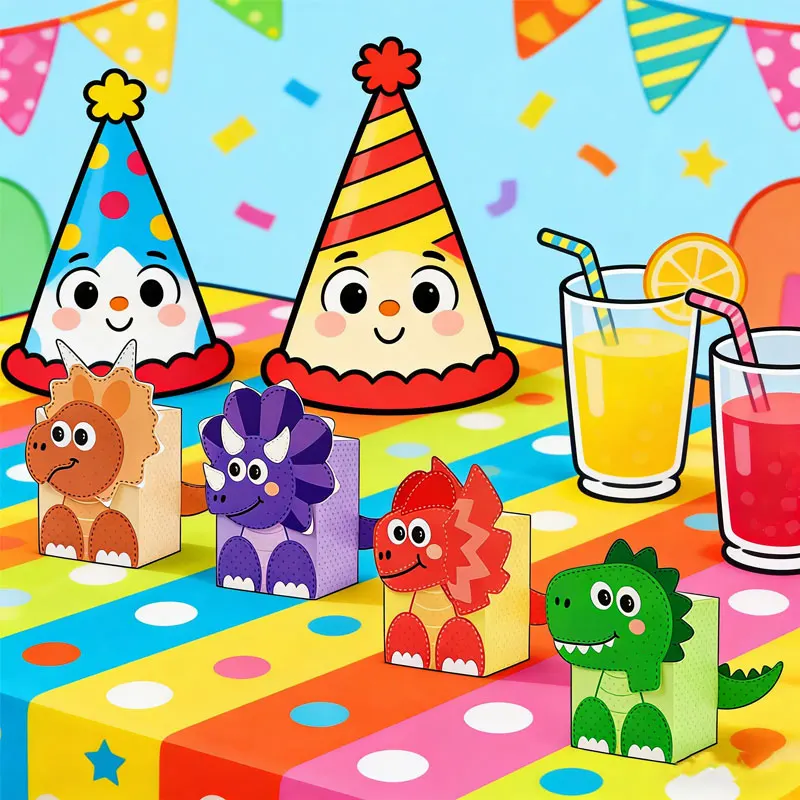 20er-Pack 3D Dinosaurier-Partyboxen, Niedliche Dino-Geschenkboxen mit Schwänzen für Kindergeburtstage & Dinosaurier-Themenpartys – Detail 3