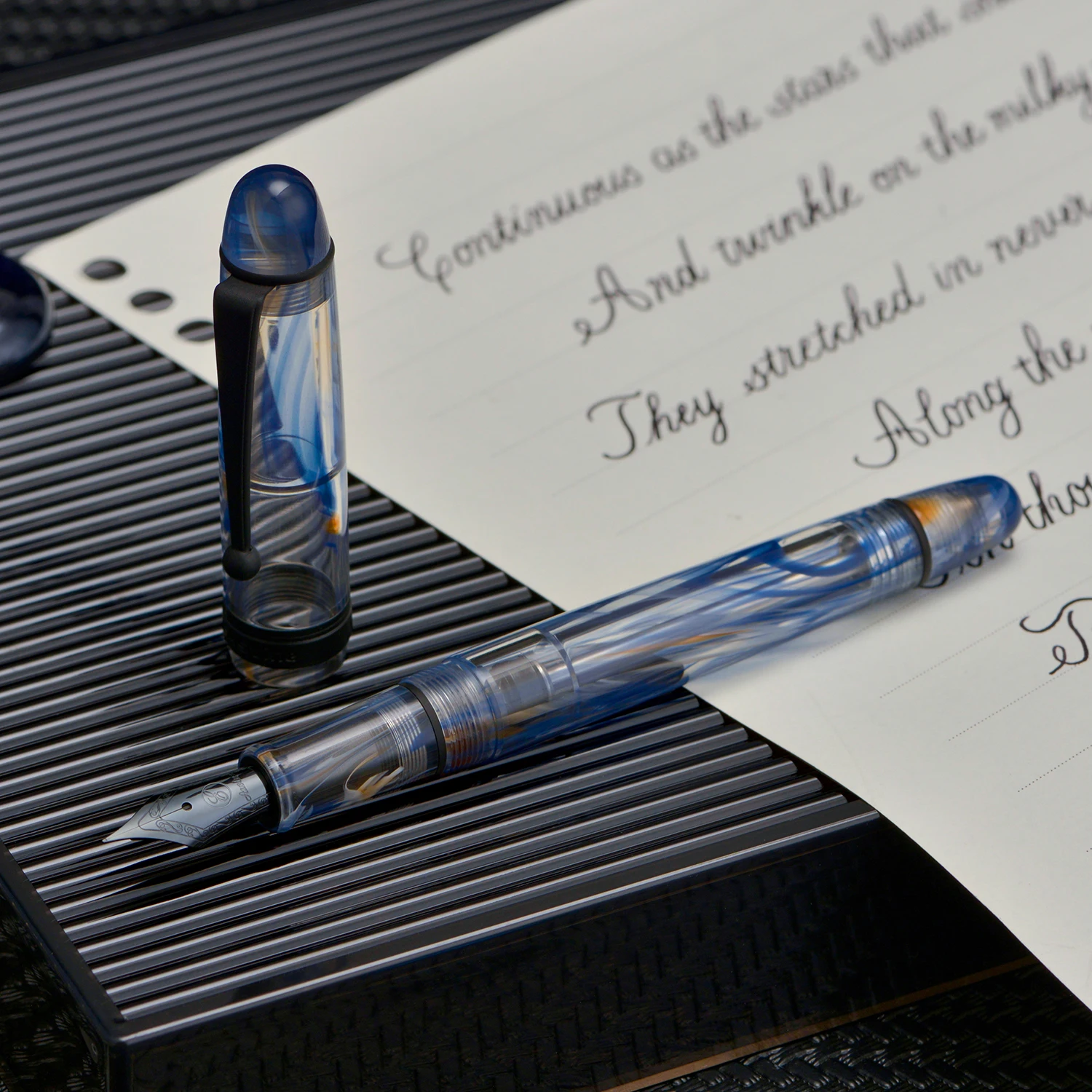 Asvine V126 Vacuum Filling Fountain Pen Matte Black Titanium EF/F/M Nib Acrylic Writing Christmas Gift Pen for Office Luxury 3