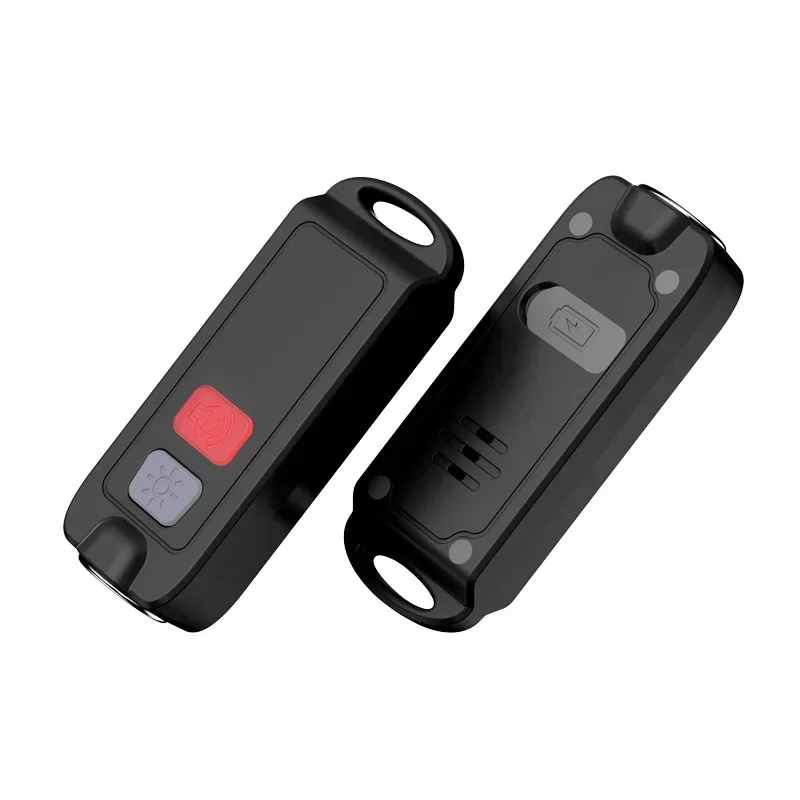미니 USB 충전식 비상 손전등 개인 경보 키체인, 여성용 LED 조명 포함, 130dB 자기 방어 경보
