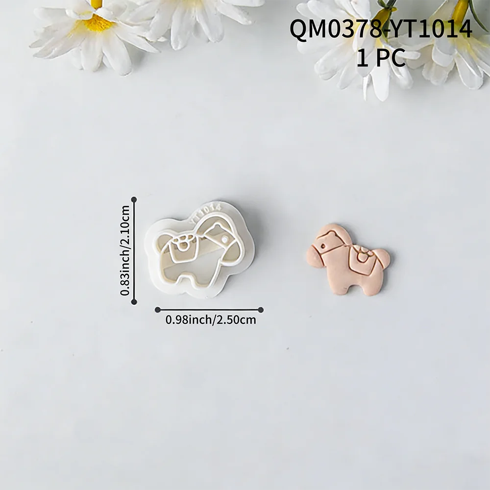 Mini Cartoon Pony Polymer Clay Ausstecher Chinesisches Neujahr Pferd-Thema Weiche Keramik Ohrring-Schneidformen DIY Schmuckherstellung Werkzeuge – Detail 9