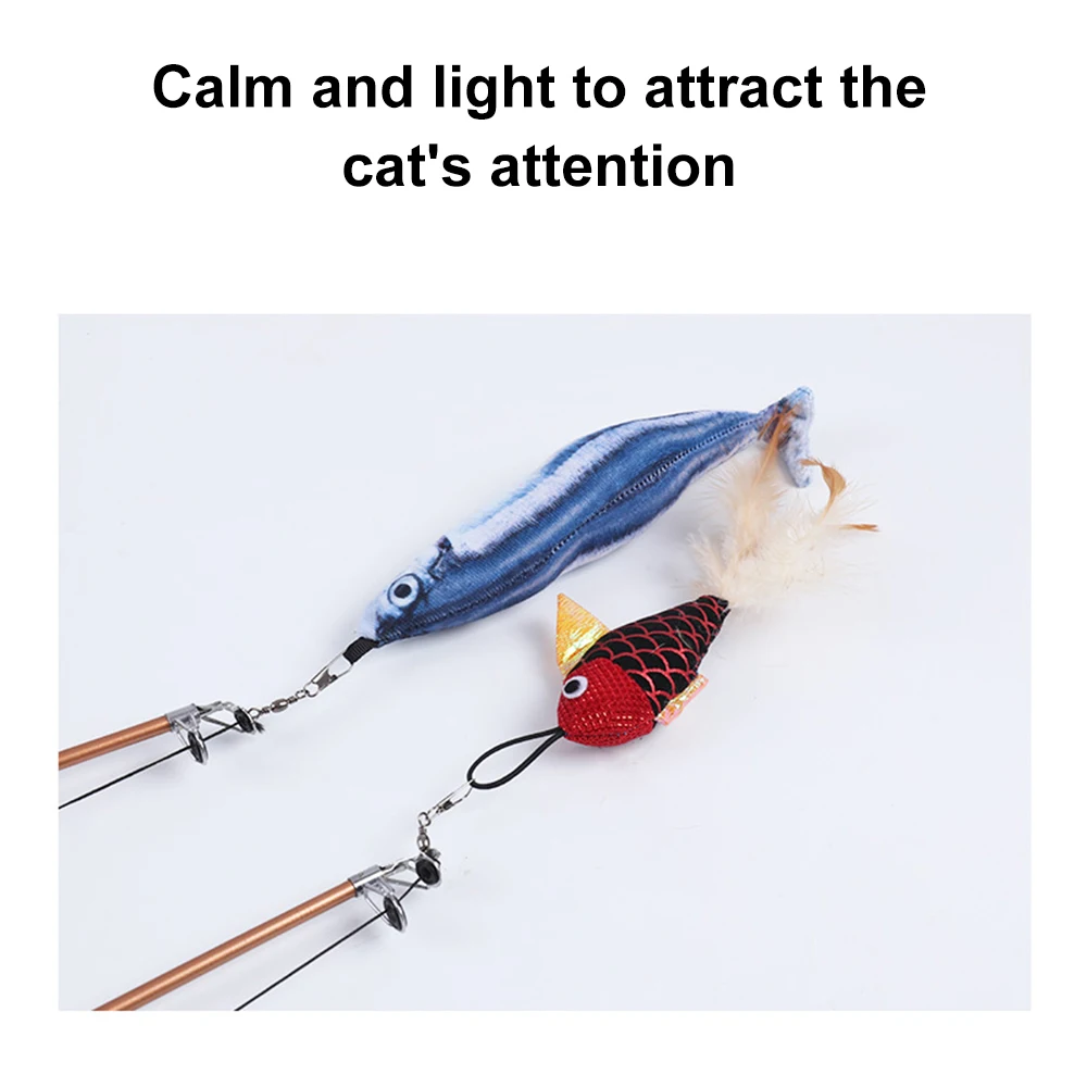 Cat Toy Simulation Fish Fishing Rod Chew Bite Toys Retractable Cat Stick  Catnip Pet Interactive Playing Kitten Toy Dropshipping - AliExpress