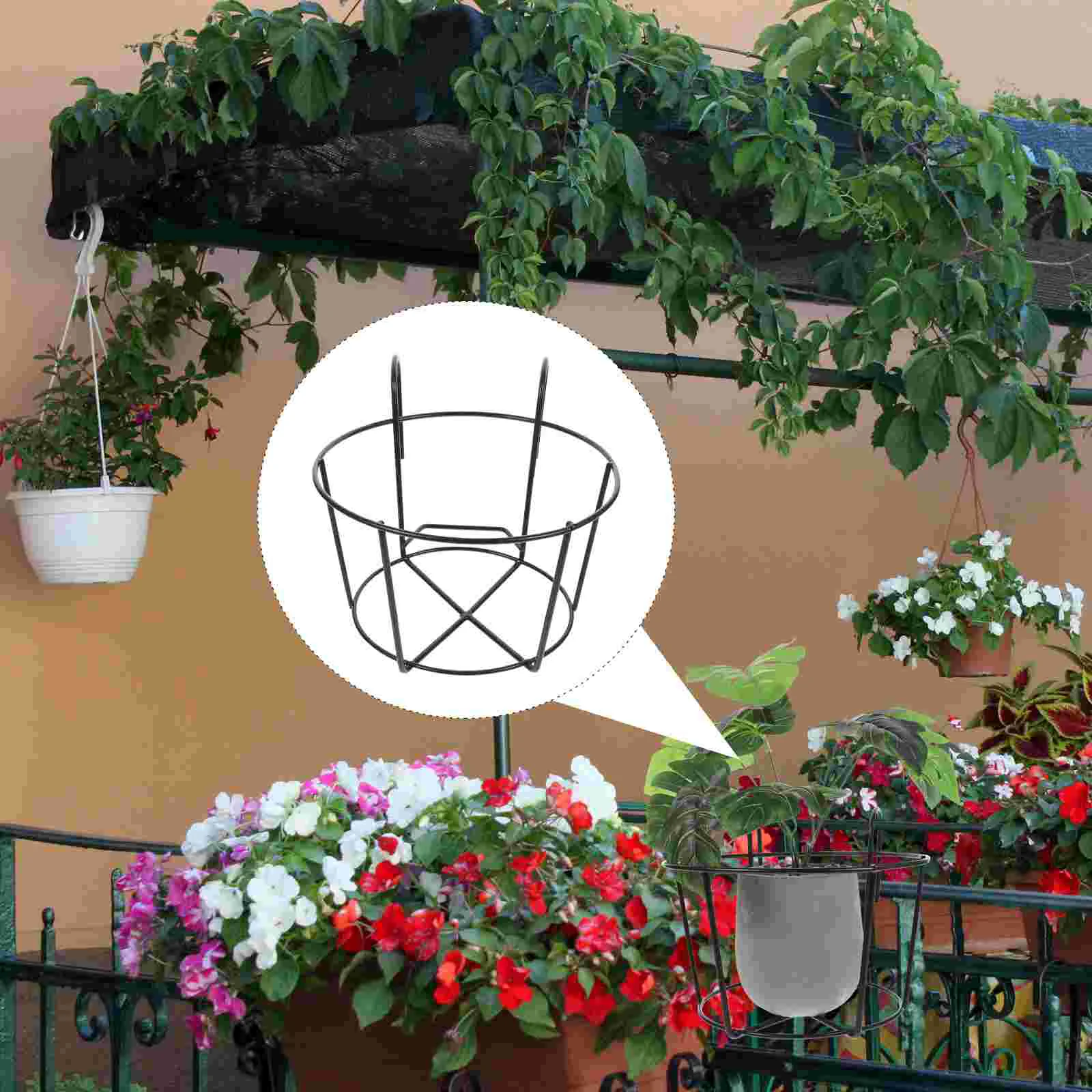 

2 Pcs Basket Plant Pot Holder Wall Hanging Decorations Flowerpot Bracket Stand Hook Man
