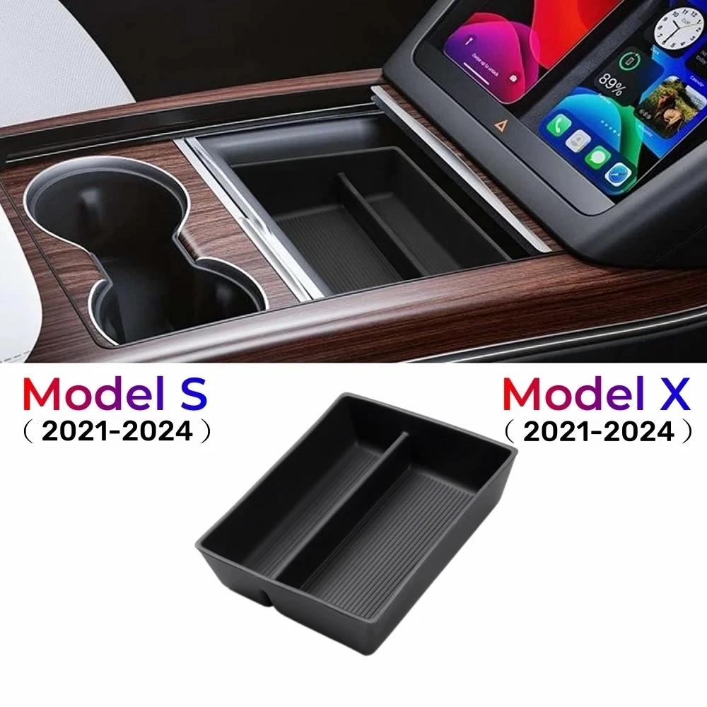 Tesla Model S 모델 X 격자 무늬/장거리 용 센터 콘솔 주최자 트레이 2..