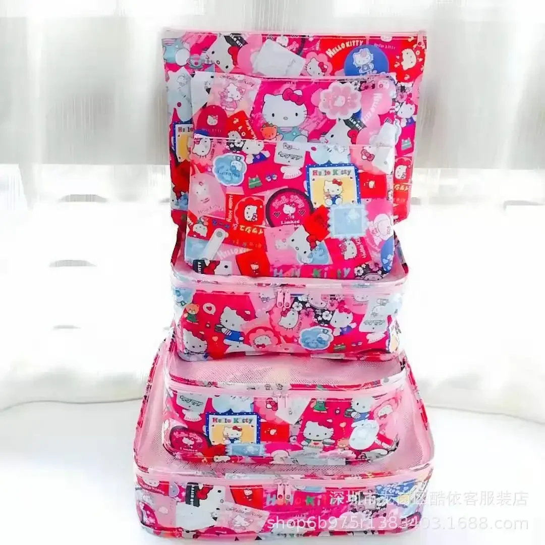 6PCS Sanrio hello kitty Cartoon handbag Travel Tote Bag Packing and Organizing Bag My Melody Cinnamon Dog Storage Bag 5