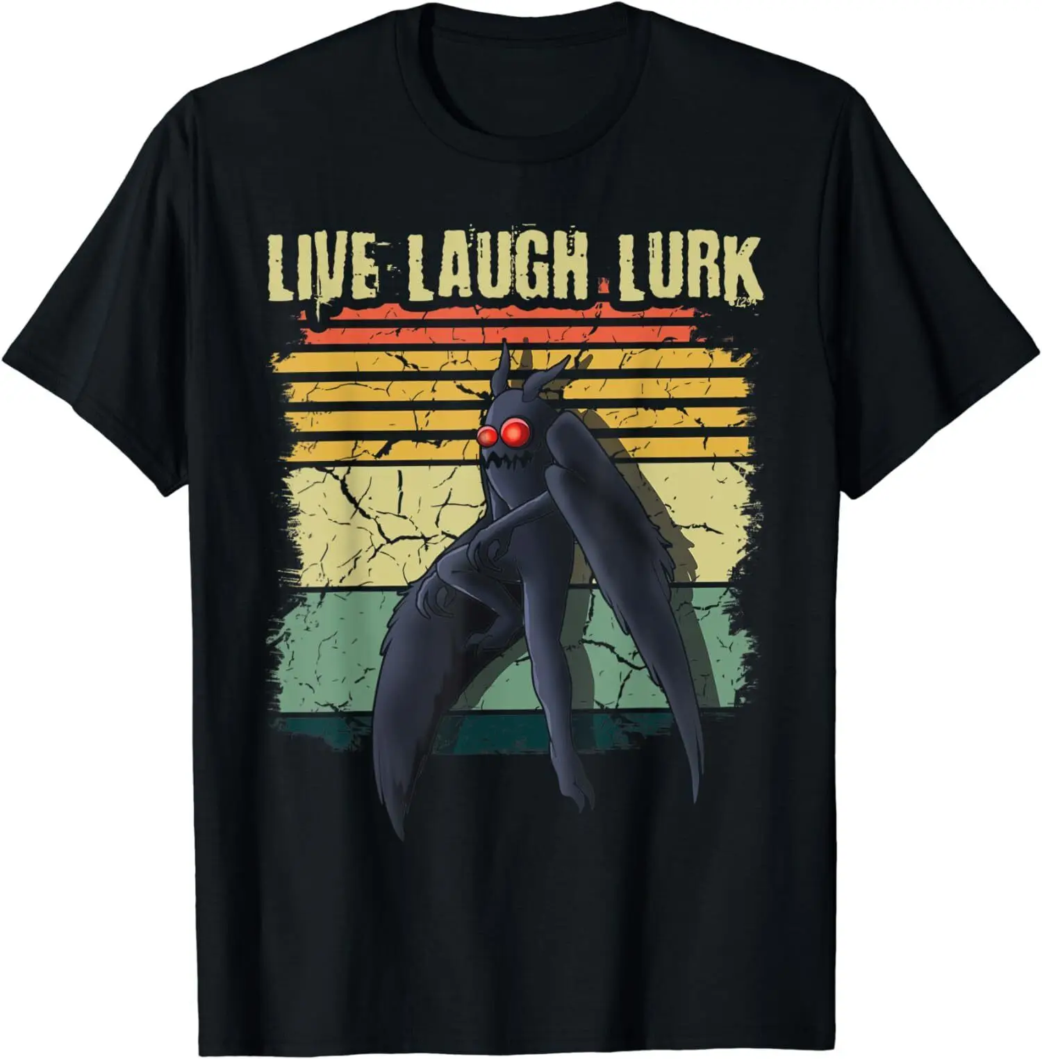 New Limited Live Ride Lurk Retro Vintage Moth Man Cryptid T-Shirt