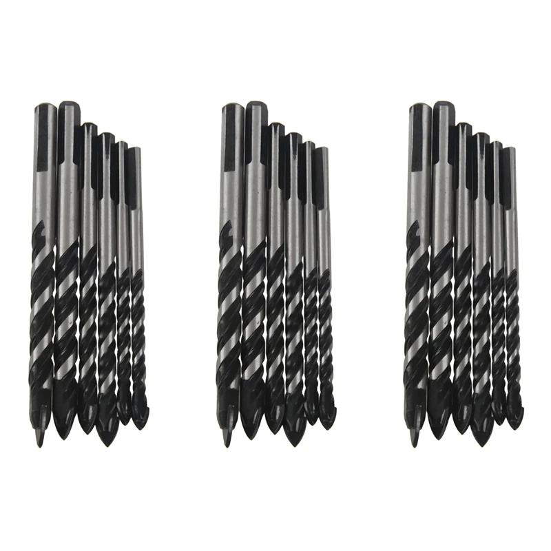 

18PCS Ceramic Tile Drill Bits,Masonry Drill Bits Set For Glass, Wood Tungsten Carbide Tip With Size 6, 6, 8, 8,10,12Mm