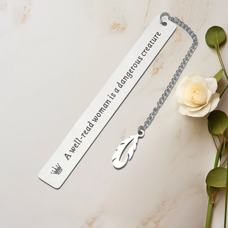 Metal Bookmark Tell Book Marks for Books Separator Stainless Steel Lettering Slogan Readers Collection Korean Stationery metal bookmark bookmark page holder bookmarks stationery supplies bookmark holder