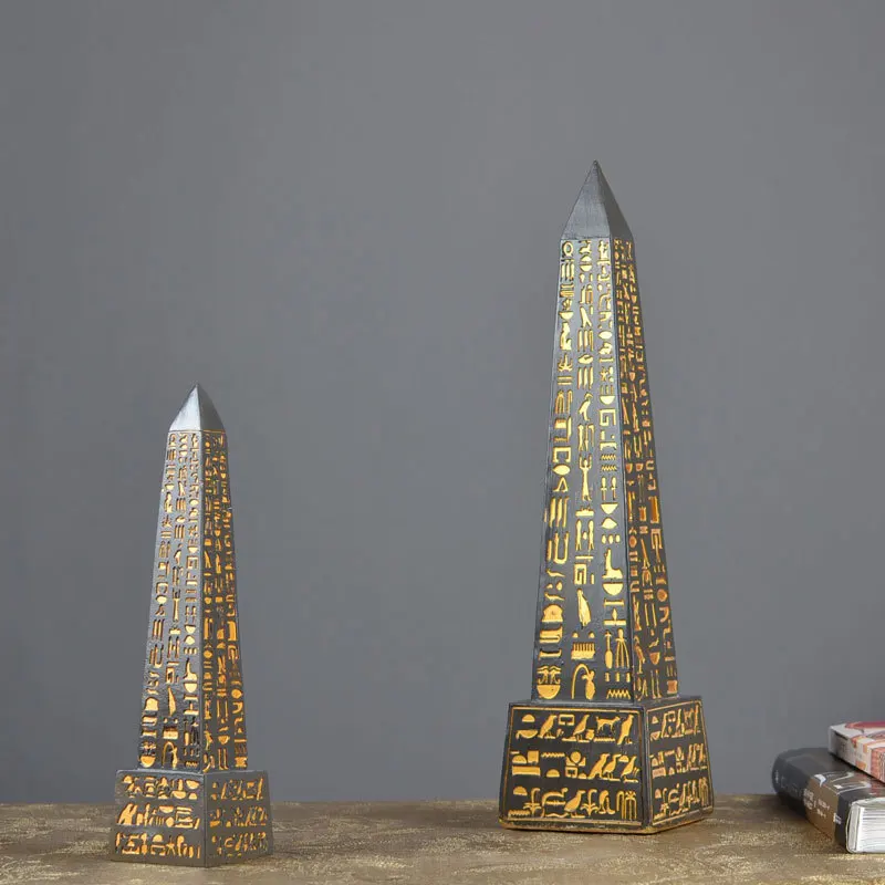 

Egyptian Obelisk Miniature Figurines Decorative Small Ornaments Resin Crafts Miniature Fairy Garden Accessories Mini Decoration