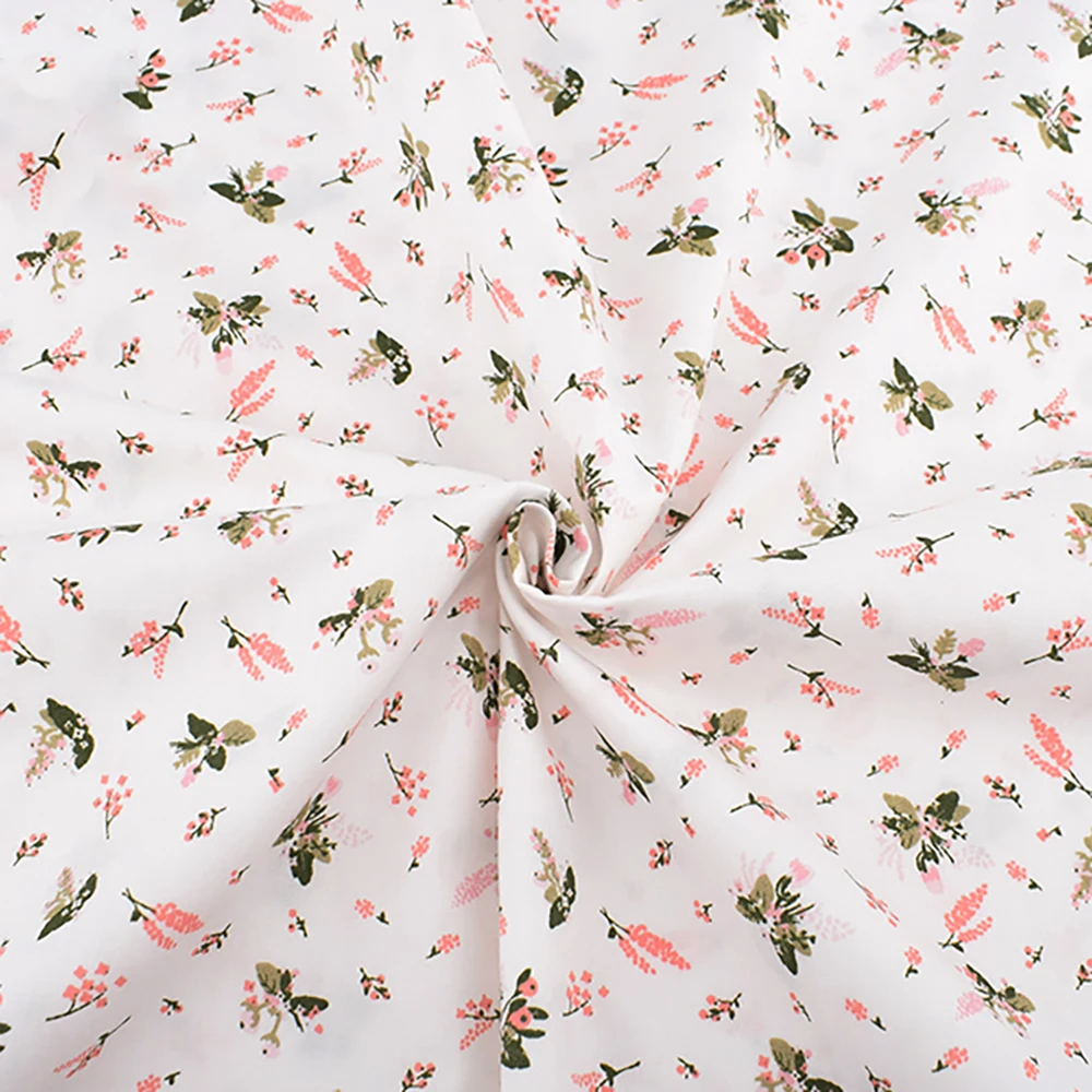 Chainho,Printed Twill Weave Cotton Fabric,DIY Sewing Quilting Material,Patchwork Cloth,Green Series,8 Designs,2 Sizes,15C76