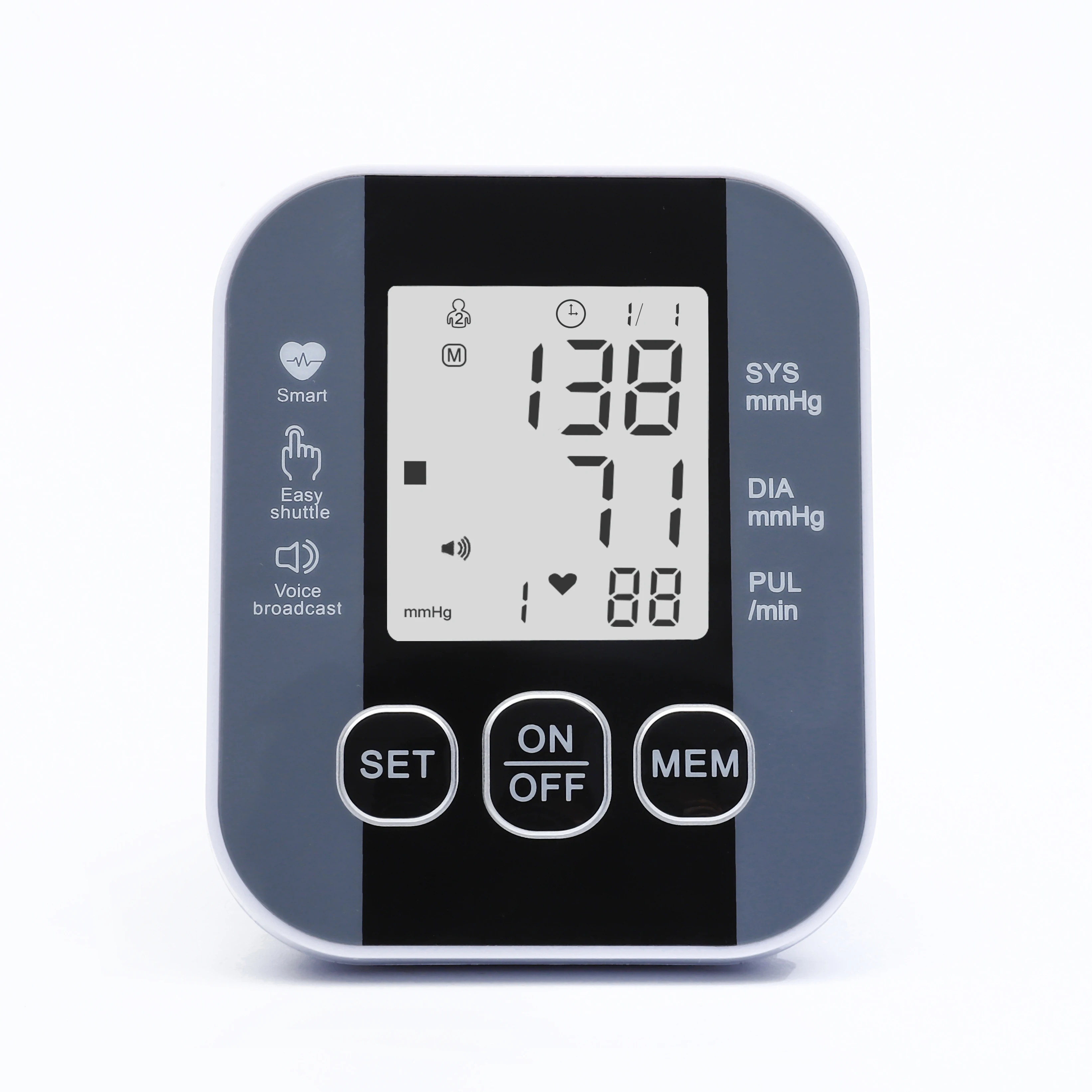 Health Care Digital LCD arm tensiometers Blood Pressure Monitor Heart rate Meter Large Cuff Portable Tonometer Sphygmomanometer