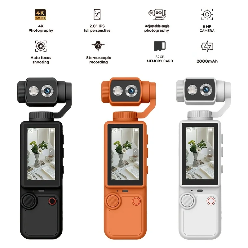 Caméra sport 4K 1080P WiFi étanche avec écran LCD 2.0" rotation 180°