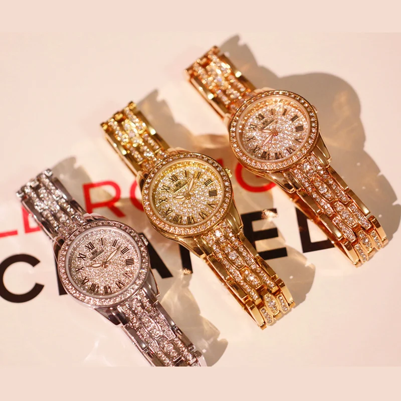 

2021 kristall Frauen Uhren Top Marke Luxus Diamant Weibliche Elegante Kleid Uhren Damen Armbanduhr Relogios Femininos saat Uhr