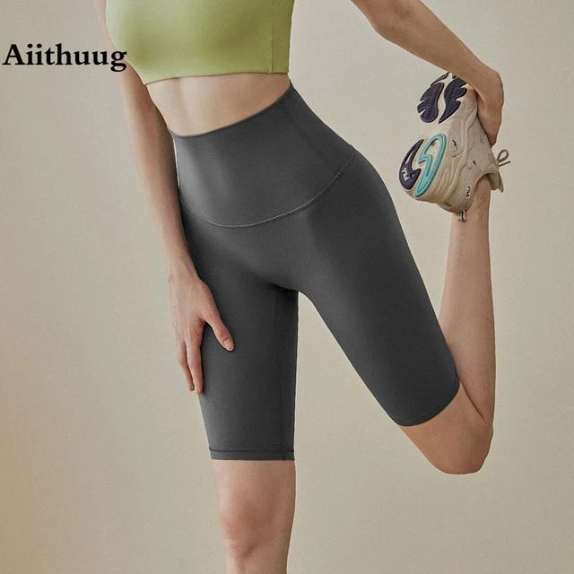 Aiithuug Yoga Shorts High Waist Biker Short Workout Tummy Control