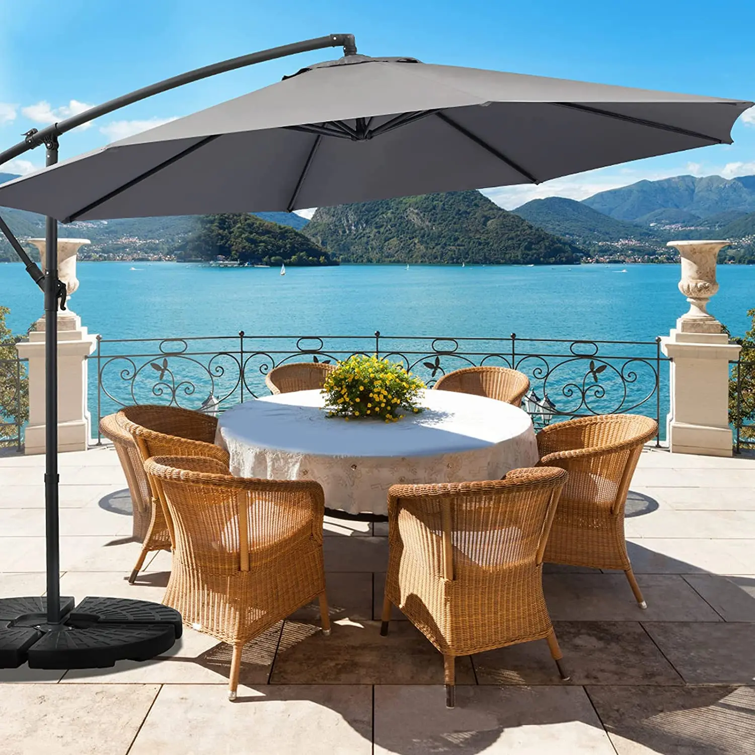 木製パラソル 幅210cmタイプ ブラウン 組立品 〔パラソルベース別売〕 【北海道・沖縄・離島配送不可】 パラソル 幅210cmタイプ 人気 ブラウン 木製 組立品 パラソルベース