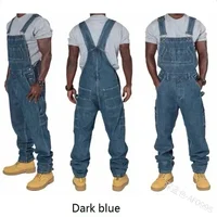 Mens Jeans 2025 Overalls Men Pockets Casual Loose Long Denim Pants Slim Splice Straight Rompers Autumn Plus Size Long Jeans Men 2